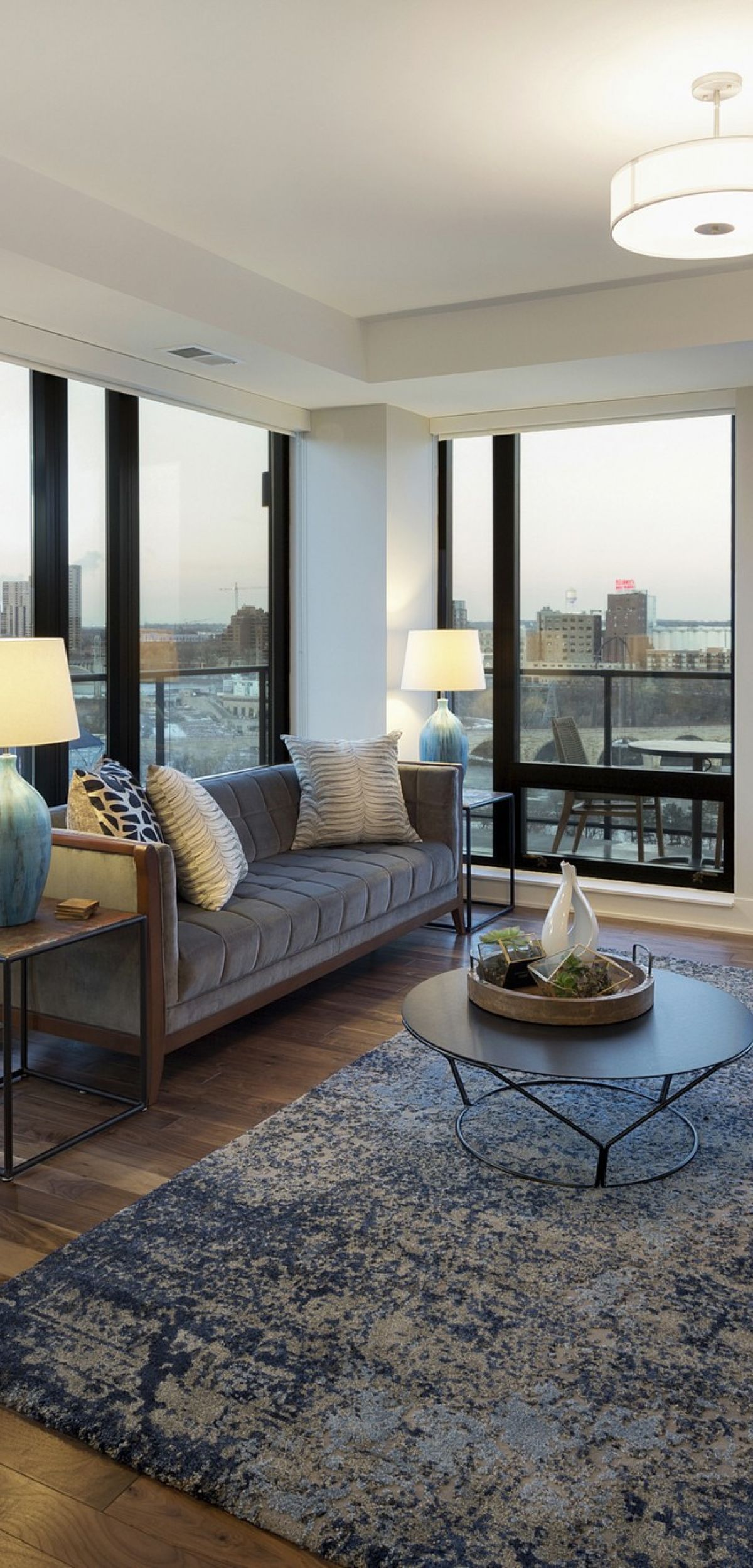 Encore apartments penthouse living room with view